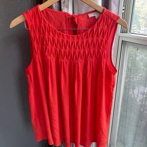 LOFT‎ Vibrant Crimson Orange Sleeveless Blouse Size Medium